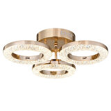 Oylum 3'lü Gold 24 Watt Kristalli Koridor Salon Led Plafonyer Avize
