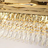 Corde 80'Lik Yemek Masası Sıralı Gold Kaplamalı Kristal Avize