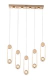 Beckett 5'Li Sıralı Kristal Top Başlıklı Gold Sarkıt Led Avize