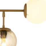 Duo Eskitme 4'lü Sıralı Bal Camlı Beyaz Camlı Avize