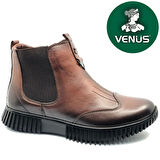 Venüs Turgana Hakiki Deri Düz Kaymaz Taban Ortopedik Kadın Bot