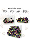 Patilinka Kedi Köpek Minderi – Siyah Pati Desenli Yumuşak Minder – Yatak