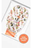 Flowers Series +50 Factor %100 Floş Ipek Ince Banyo Duş Kesesi Peeling Eldiveni (ORANGE)