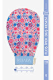 Flowers Series +50 Factor %100 Floş Ipek Ince Banyo Duş Kesesi Peeling Eldiveni (TURQUOISE)