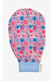 Flowers Series +50 Factor %100 Floş Ipek Ince Banyo Duş Kesesi Peeling Eldiveni (TURQUOISE)