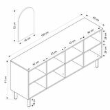 Lotus Bohem Tarz Konsol & Ayna - Beyaz/Artisan
