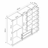 Elina 5 Kapaklı Dolap - Beyaz/Antrasit