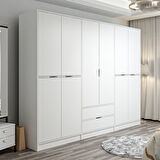 Elina 6 Kapaklı Dolap - Beyaz/Beyaz