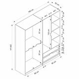 Elina 4 Kapaklı Dolap - Antrasit/Beyaz