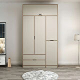 Elina 3 Kapaklı Dolap + Yüklük - Dore/Kumtaşı