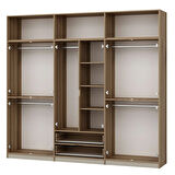 Elina 6 Kapaklı Dolap + Yüklük - Dore/Kumtaşı