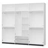 Elina 6 Kapaklı Dolap + Yüklük - Beyaz/Antrasit