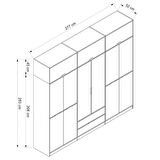 Elina 6 Kapaklı Dolap + Yüklük - Beyaz/Beyaz