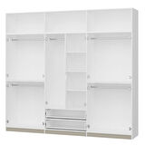 Elina 6 Kapaklı Dolap + Yüklük - Beyaz/Kumtaşı