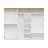 Lotus Bohem Tarz 6 Kapaklı Gardrop - Artisan/Beyaz