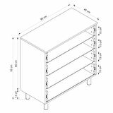 Lotus Bohem Tarz Şifonyer 4 Çekmece - Artisan/Beyaz