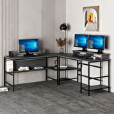 Minar Greta Raflı L Köşe Çalışma Masası - Antrasit