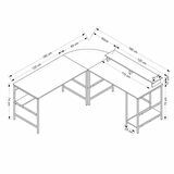 Minar Greta Raflı L Köşe Çalışma Masası - Beyaz