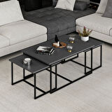 Levada 3'lü Zigonlu Sehpa - Antrasit