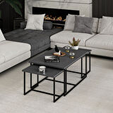 Levada 3'lü Zigonlu Sehpa - Antrasit