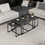 Levada 3'lü Zigonlu Sehpa - Antrasit