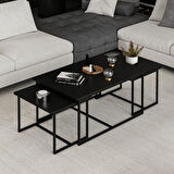 Levada 3'lü Zigonlu Sehpa - Siyah