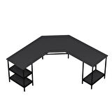 Power Raflı L Köşe Çalışma Masası - Antrasit