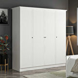 Kale 4 Kapaklı 2Ç Taçlı Dolap Beyaz Mebran Panjur Beyaz 190CM