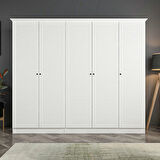 Kale 5 Kapaklı 2Ç Taçlı Dolap Beyaz Mebran Panjur Beyaz 190CM