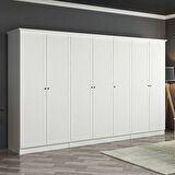 Kale 7 Kapaklı 2Ç Taçlı Dolap Beyaz Mebran Panjur Beyaz 190CM