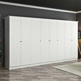 Kale 8 Kapaklı 2Ç Taçlı Dolap Beyaz Mebran Panjur Beyaz 190CM