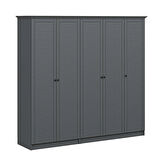 Kale 5 Kapaklı 2Ç Taçlı Dolap Antrasit Mebran Panjur Antrasit 190CM