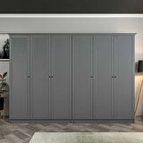 Kale 6 Kapaklı 4Ç Taçlı Dolap Antrasit Mebran Panjur Antrasit 190CM