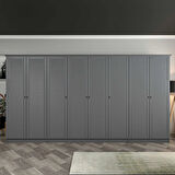 Kale 8 Kapaklı 2Ç Taçlı Dolap Antrasit Mebran Panjur Antrasit 190CM