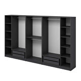 Kale 8 Kapaklı 4Ç Taçlı Dolap Antrasit Mebran Panjur Antrasit 190CM