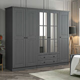 Kale 5 Kapaklı 2Ç Taçlı Dolap Mebran İlkbahar Antrasit 190CM