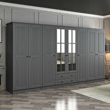 Kale 8 Kapaklı 2Ç Taçlı Dolap Mebran İlkbahar Antrasit 190CM