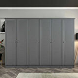 Kale 6 Kapaklı 2Ç Taçlı Dolap Antrasit Mebran Panjur Antrasit 210CM