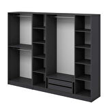 Kale 6 Kapaklı 2Ç Taçlı Dolap Antrasit Mebran Panjur Antrasit 210CM