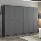 Kale 6 Kapaklı 4Ç Taçlı Dolap Antrasit Mebran Panjur Antrasit 210CM