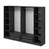 Kale 6 Kapaklı 4Ç Taçlı Dolap Antrasit Mebran Panjur Antrasit 210CM