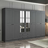 Kale 7 Kapaklı 2Ç Taçlı Dolap Mebran İlkbahar Antrasit 210CM