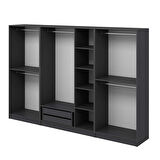 Kale 7 Kapaklı 2Ç Taçlı Dolap Mebran İlkbahar Antrasit 210CM