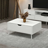 Elina Ayaklı Orta Sehpa - Beyaz/Beyaz