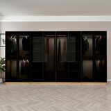 Kale 8 Füme Cam Kapaklı 2Ç Dolap Dore Füme Cam 190CM