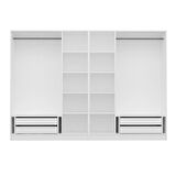 Kale Plus 6 Mebran Kapaklı 4Ç Dolap Beyaz Mebran Füme Cam 190CM