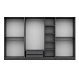 Kale Plus 7 Mebran Kapaklı 2Ç Dolap Antrasit Mebran Füme Cam 190CM