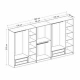 Kale Plus 8 Kapaklı 4Ç Dolap Dore Plus Dore 190CM