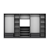 Kale 6 Kapaklı 8 Çekmeceli Tv Modüllü Dolap Antrasit 190CM