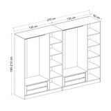 Kale 6 Kapak 2A 4Ç Dolap Antrasit - Mebran Defne Ayna Antr 190CM